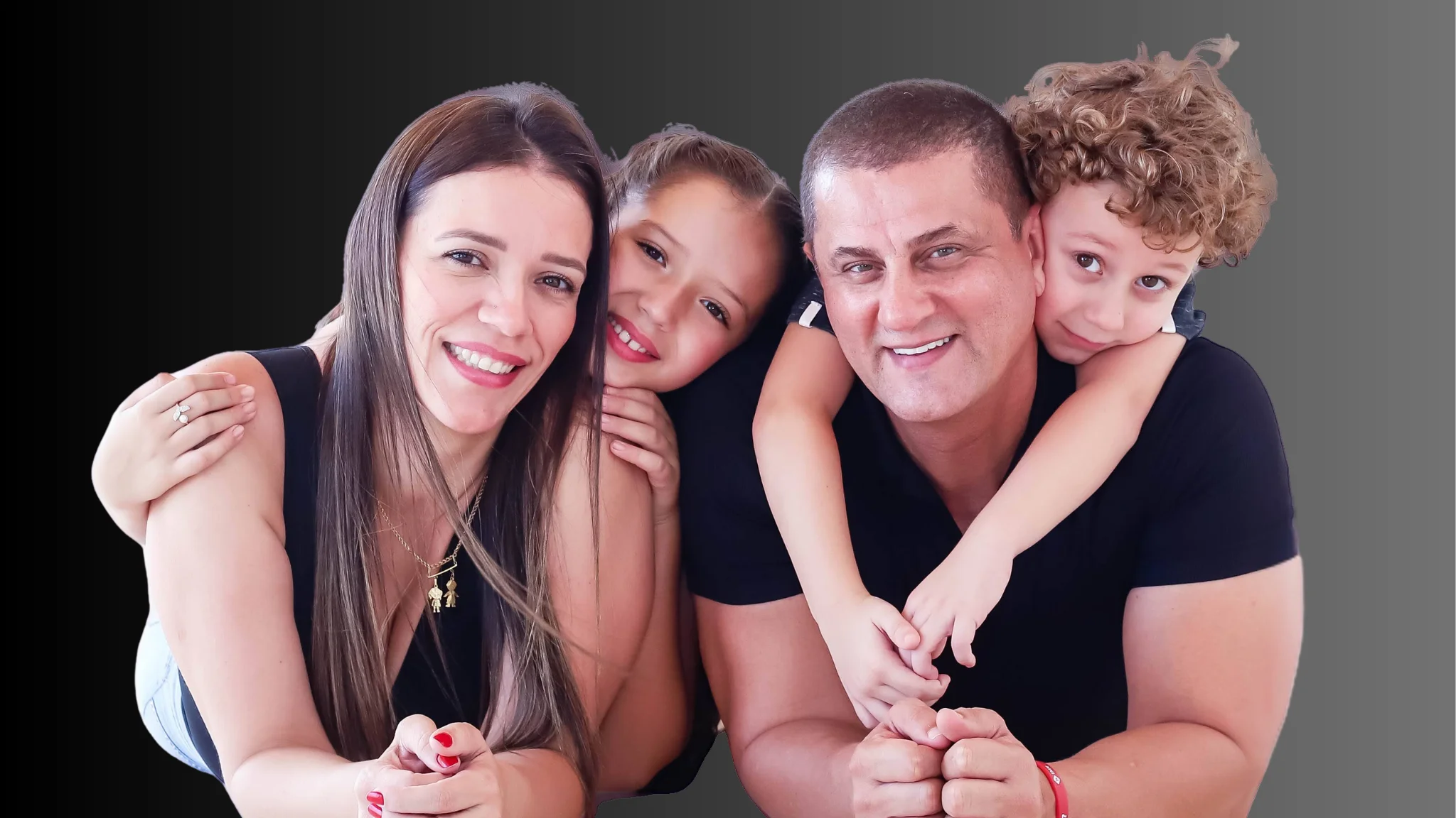 Família unida e feliz